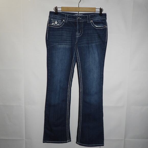 Paisley Sky Embroidered Jeans Dark Wash blue womens Size 6 - Picture 1 of 8